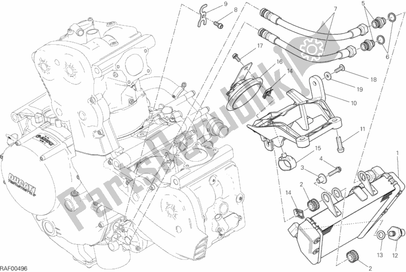 Todas as partes de Radiador De óleo do Ducati Monster 1200 S 2014